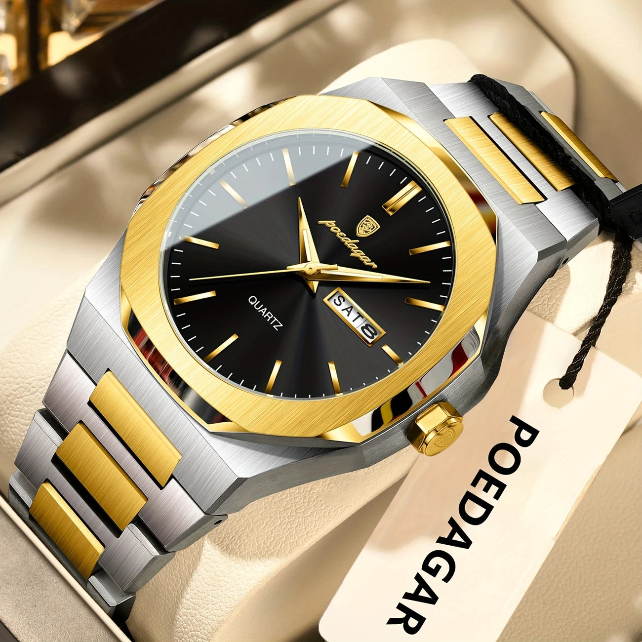 Poedagar Stainless Steel Men's Business Watch