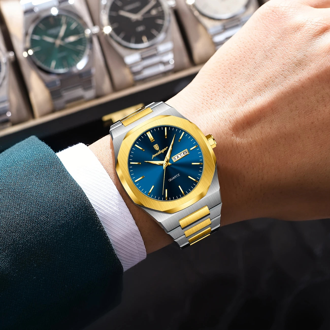 Poedagar Stainless Steel Men's Business Watch