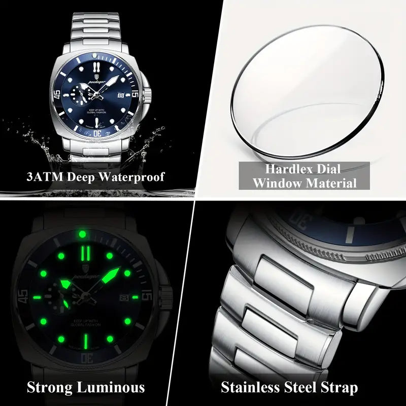 Poedagar Elite Series Stainless Steel Watch