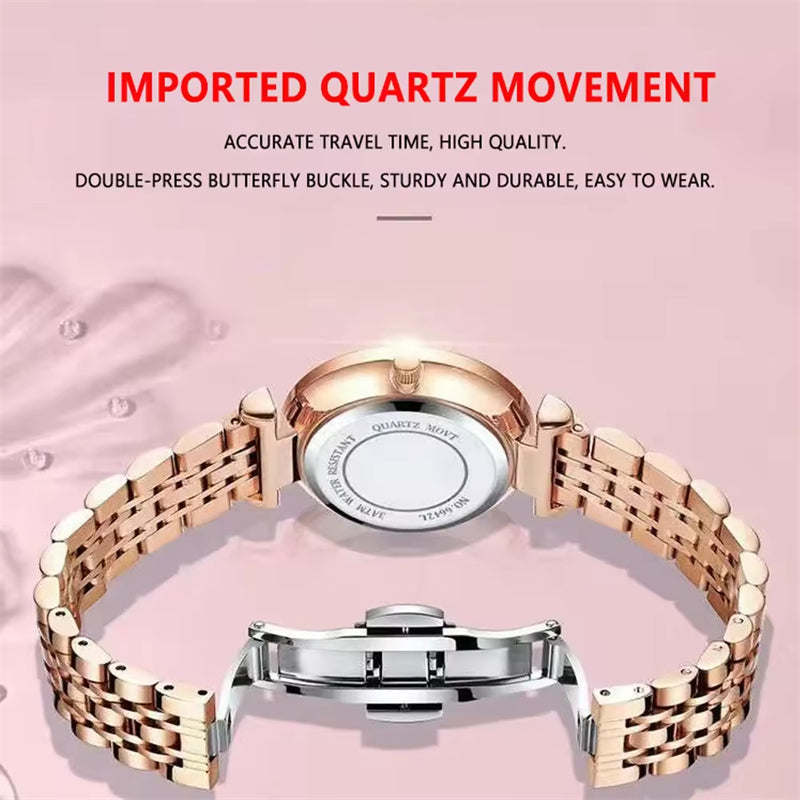 POEDAGAR Luxury Stainless Steel Women Watch