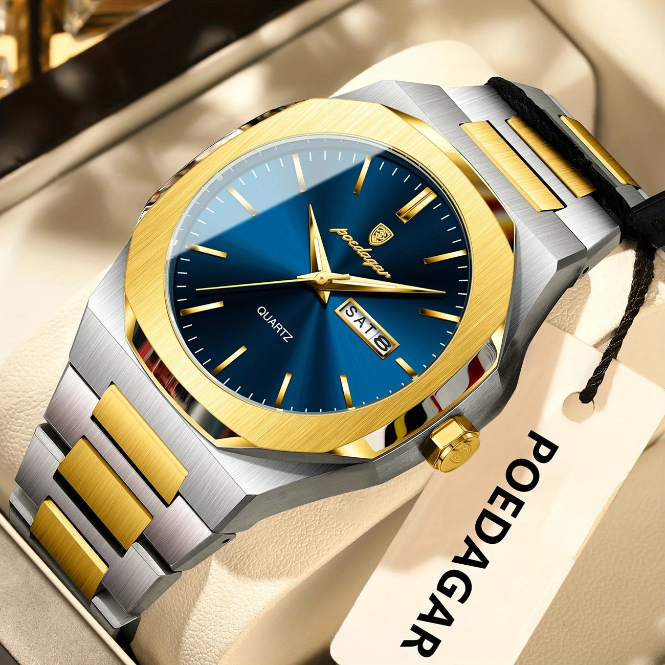 Poedagar Stainless Steel Men's Business Watch