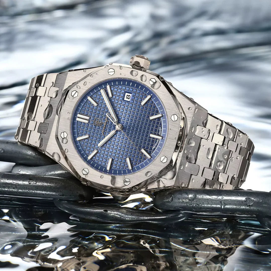 POEDAGAR Men's Luxury Stainless Steel Watch