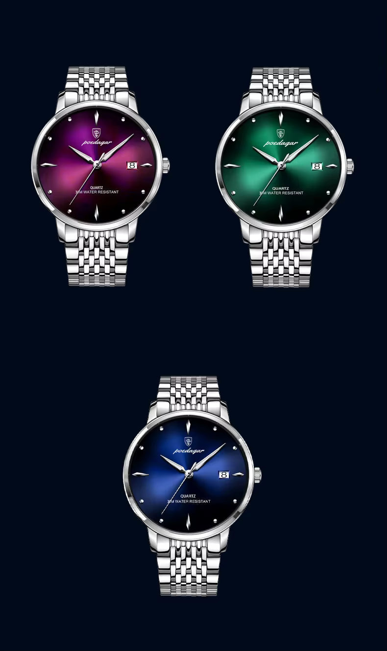 Poedagar Luxury Stainless Steel Watch