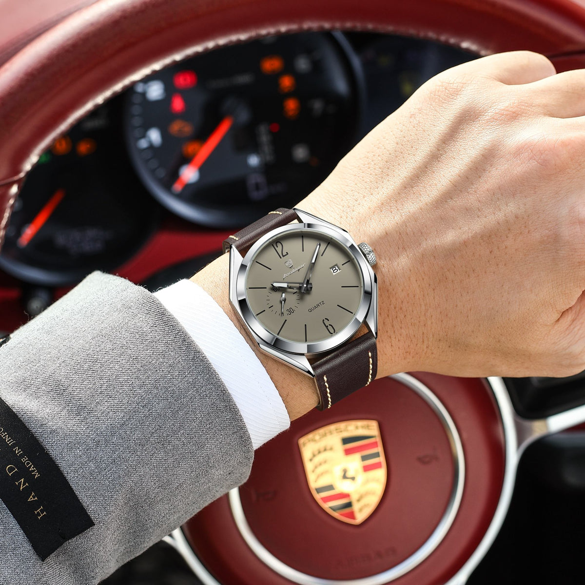 Poedagar Luxury Leather Strap Watch