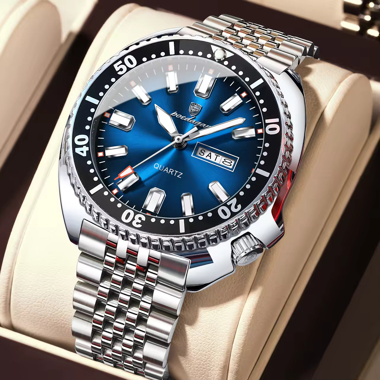 Poedagar Men's Stainless Steel WristWatch