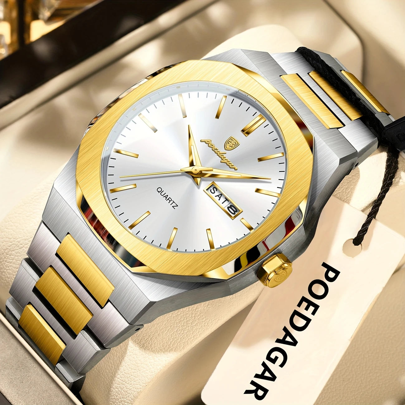 Poedagar Stainless Steel Men's Business Watch