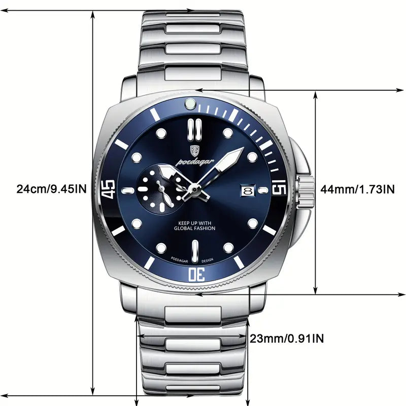 Poedagar Elite Series Stainless Steel Watch