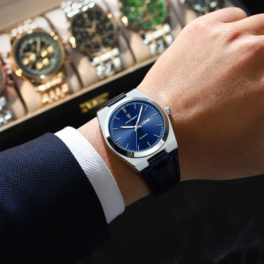 Poedagar Luxury Casual Leather Men's Watch