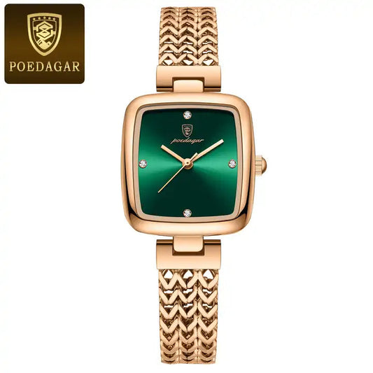 POEDAGAR Square Dial Women's Quartz Watch
