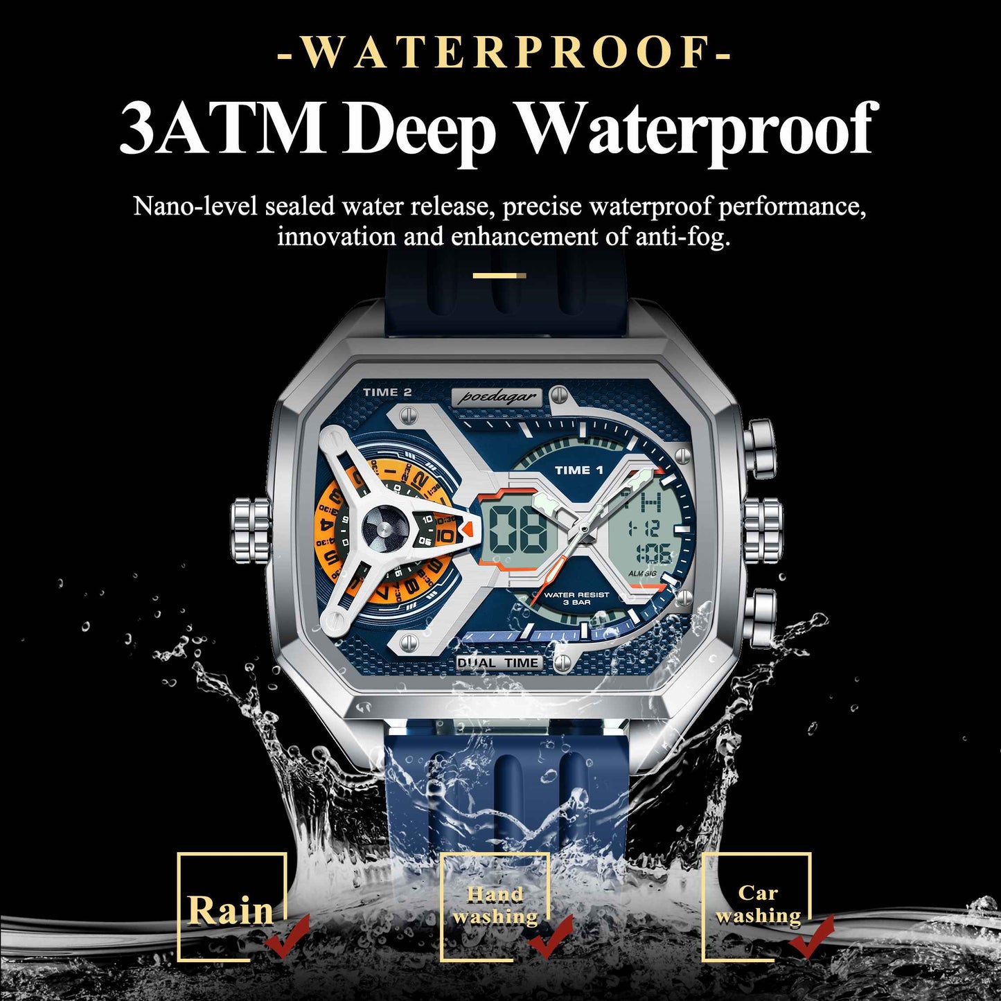 Poedagar Classic Mens Sports Watch