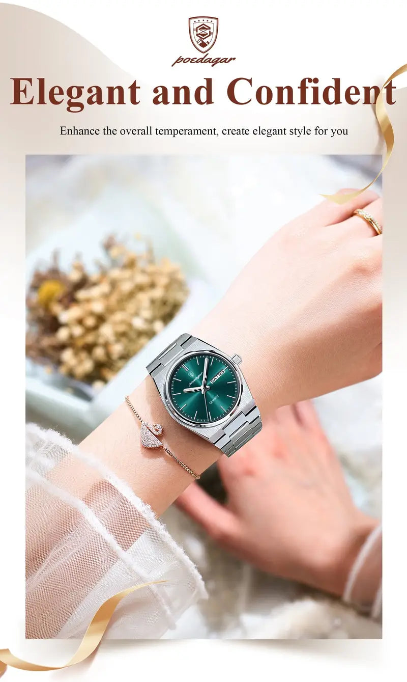 POEDAGAR Women’s Luxury Stainless Steel Watch