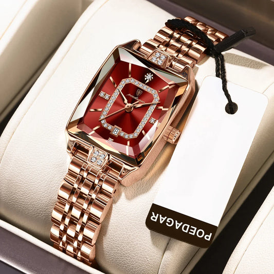 Poedagar Luxury Stainless Steel Women Watch