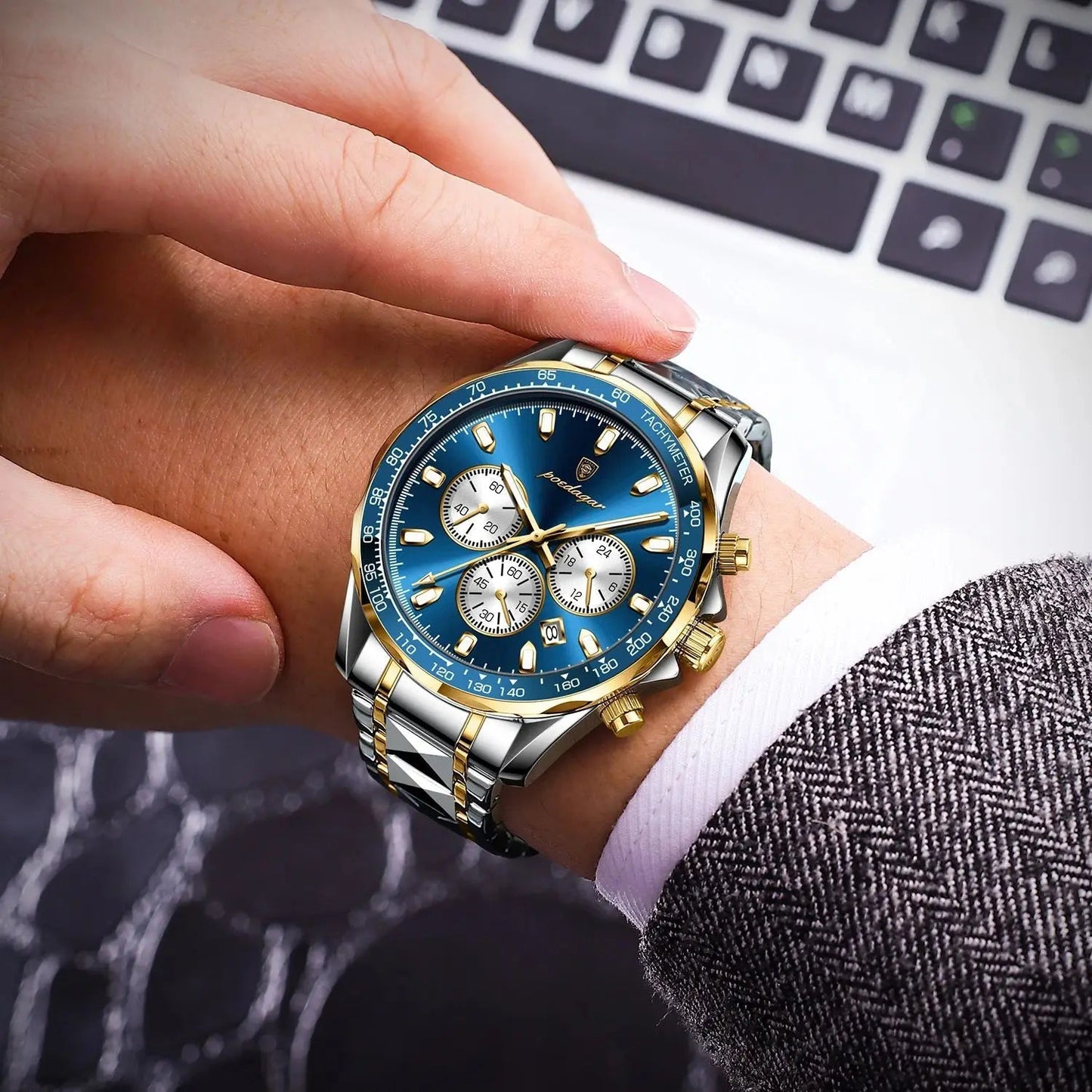 POEDAGAR Men's Casual Quartz Wristwatch