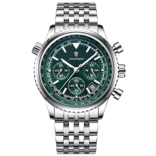 POEDAGAR Men's Stainless Steel Chronograph Watch