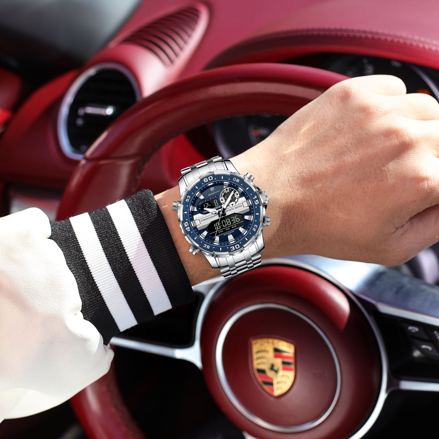 Poedagar Multifunction Water Resistant Men's Watch