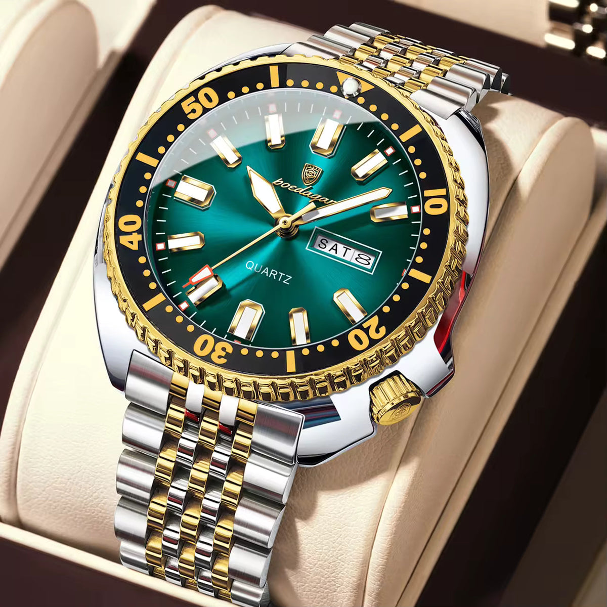 Poedagar Men's Stainless Steel  Wrist Watch