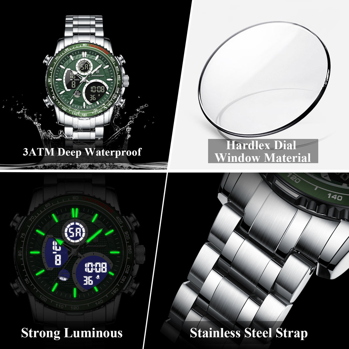 Poedagar Men's Multifunction Chronograph Watch