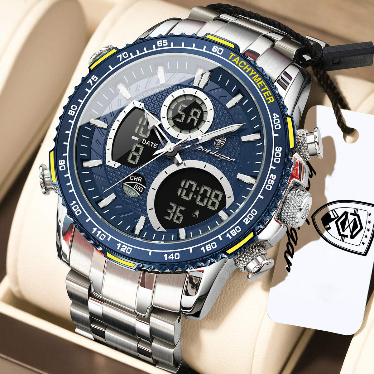 Poedagar Men's Multifunction Chronograph Watch