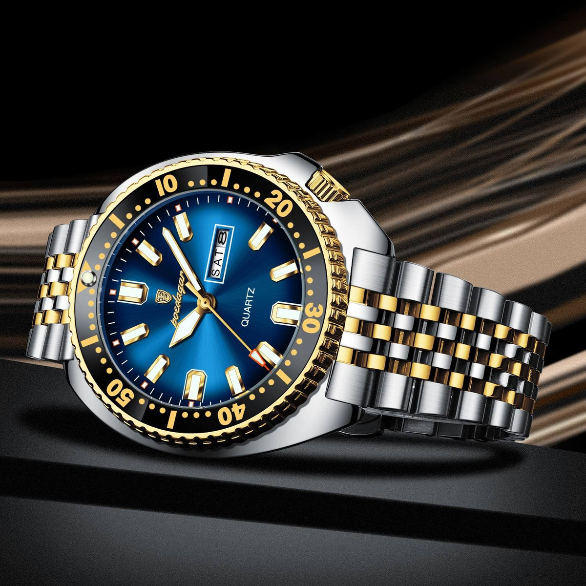 Poedagar Men's Stainless Steel  Wrist Watch