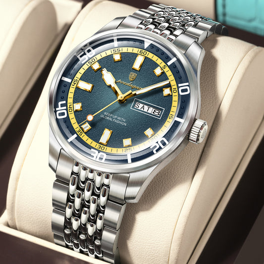 Poedagar Men's Classic Day-Date Luxury Watch