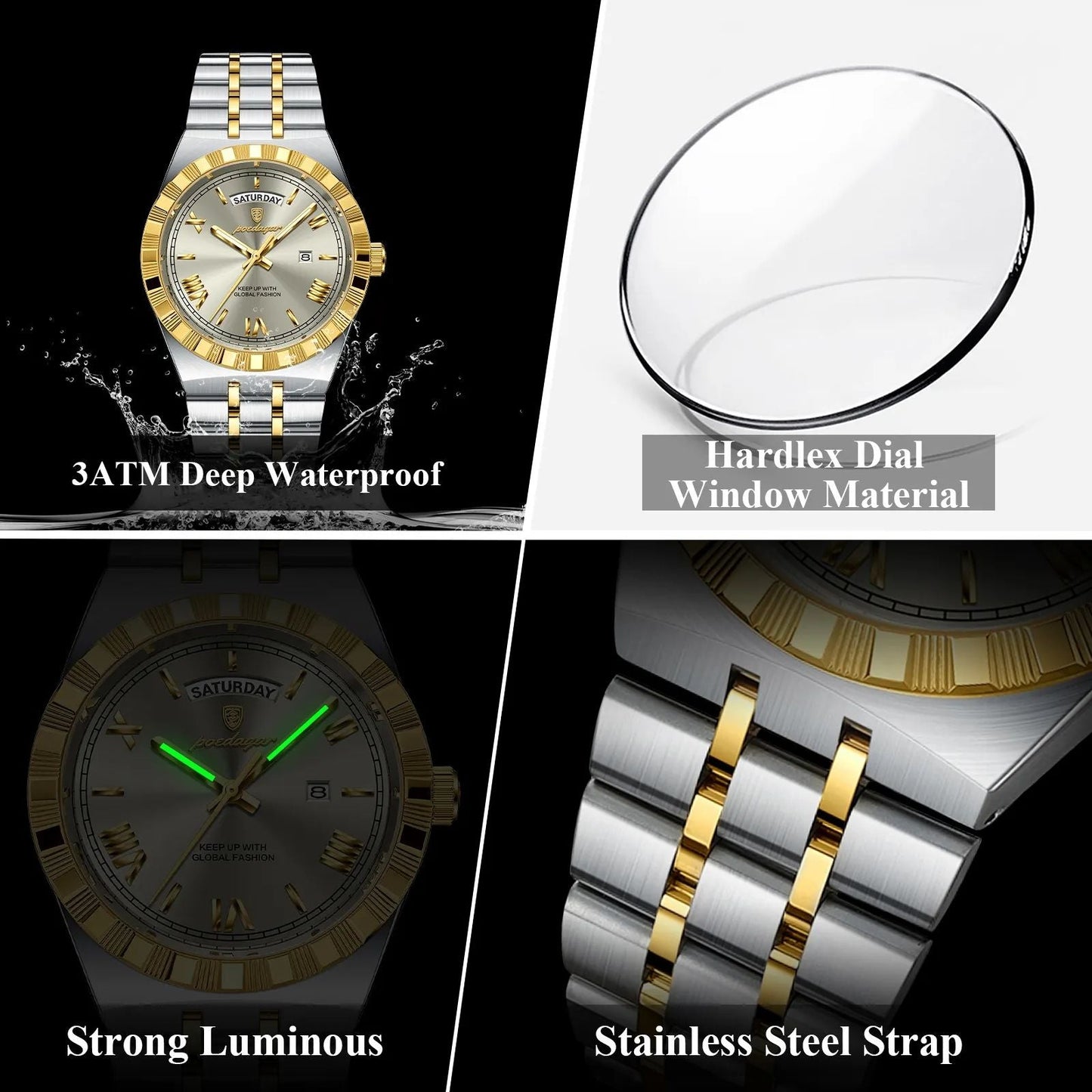 Poedagar Men's Luxury Quartz Wristwatch