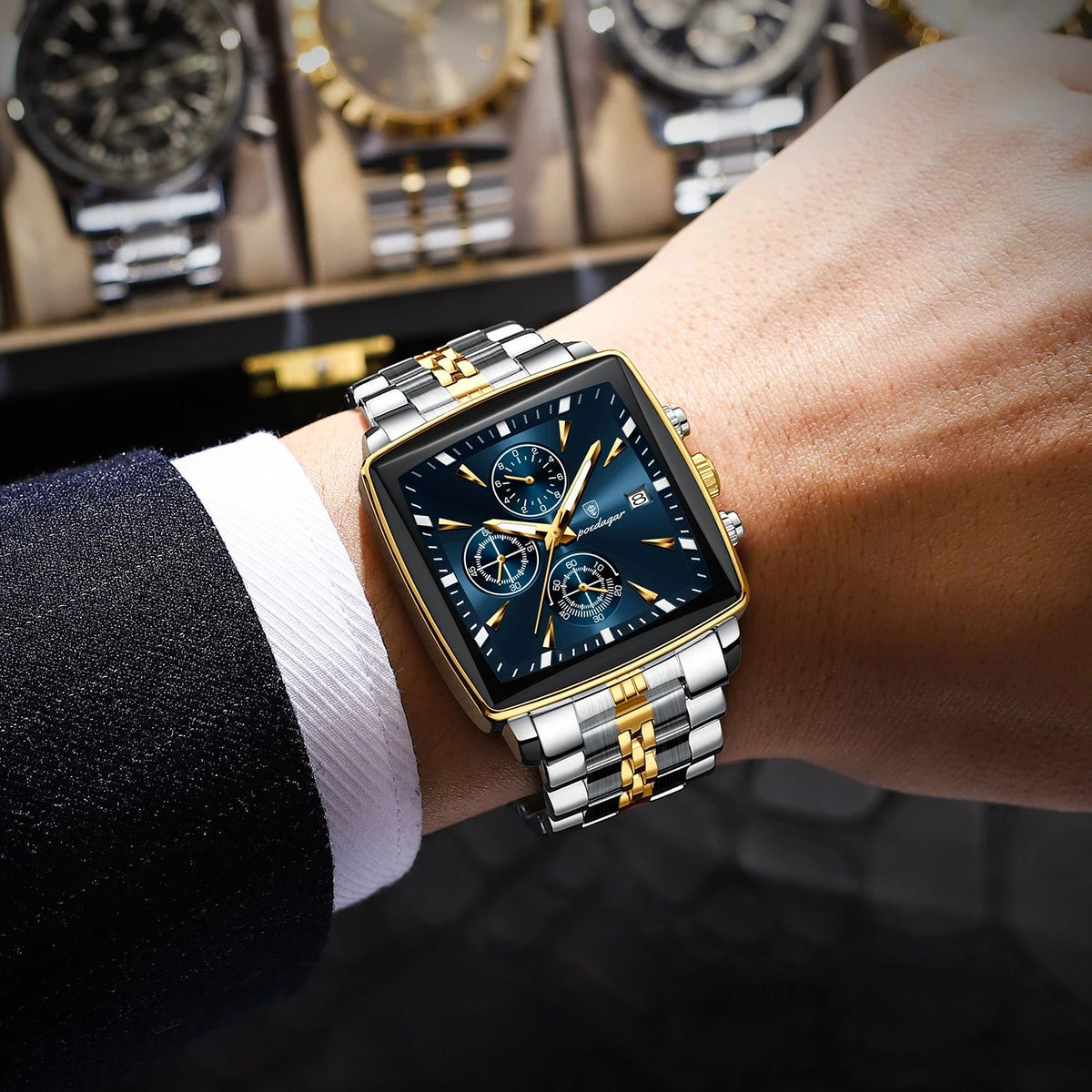 Poedagar Chronograph Water Resistant Men's Watch