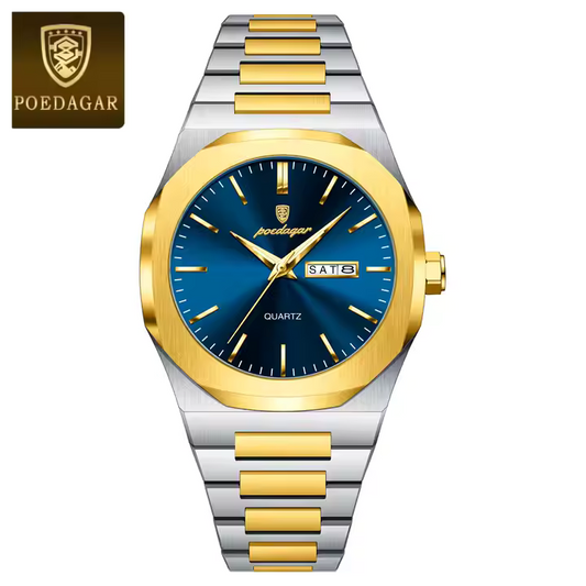 Poedagar Stainless Steel Men's Business Watch