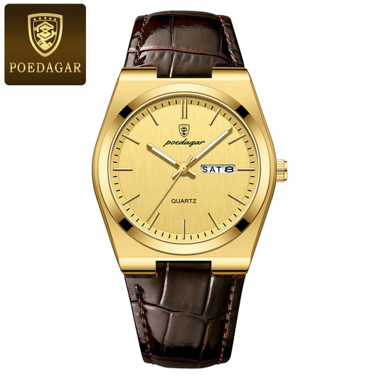 Poedagar Luxury Casual Leather Men's Watch