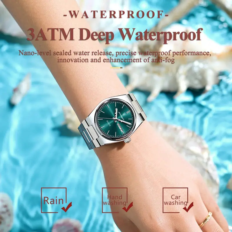 POEDAGAR Women’s Luxury Stainless Steel Watch