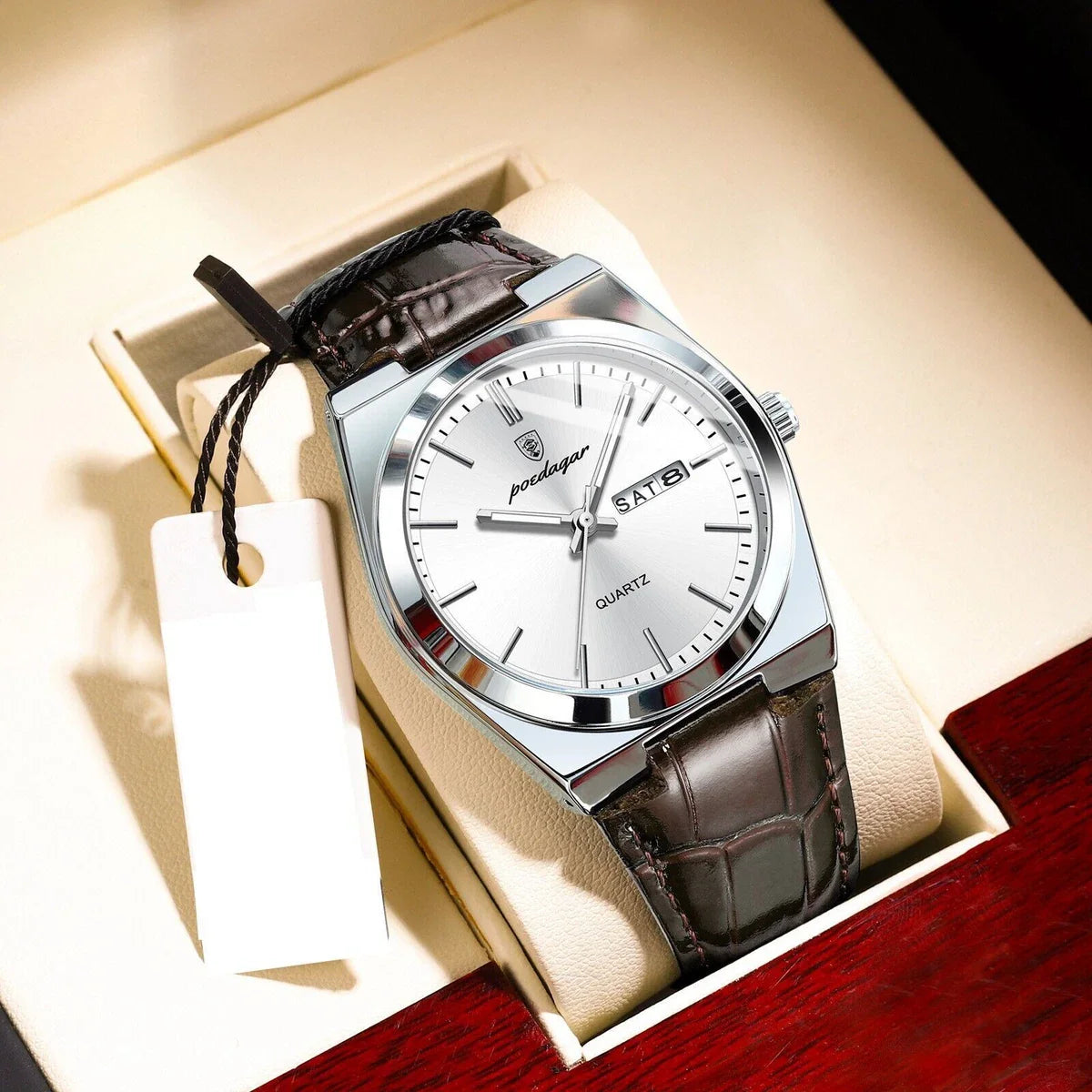 Poedagar Luxury Casual Leather Men's Watch