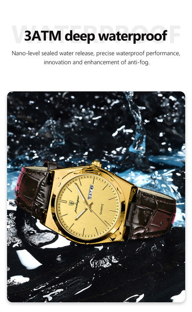 Poedagar Luxury Casual Leather Men's Watch