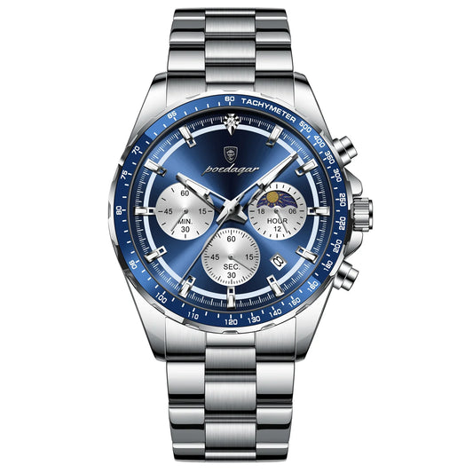 POEDAGAR Men's Stainless Steel Chronograph Watch